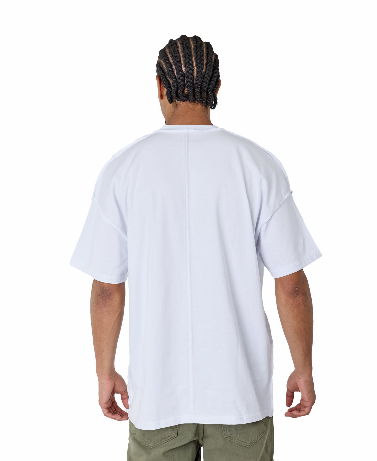 Men's T-shirt, oversize fit, "Mentalist" print, model Y118, white