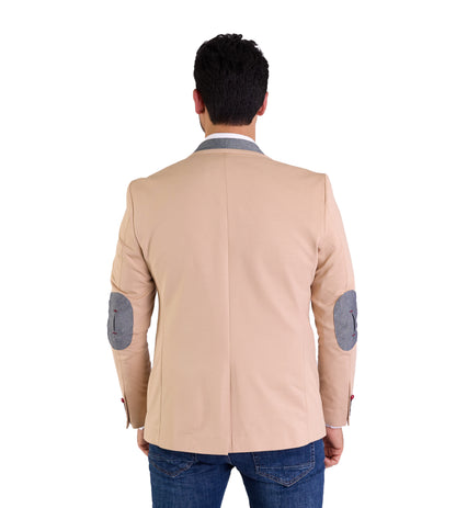 DENIM DISTRIQT Herren Sakko, Jersey Blazer, Slim Fit, Modell DQ1308, Apricot