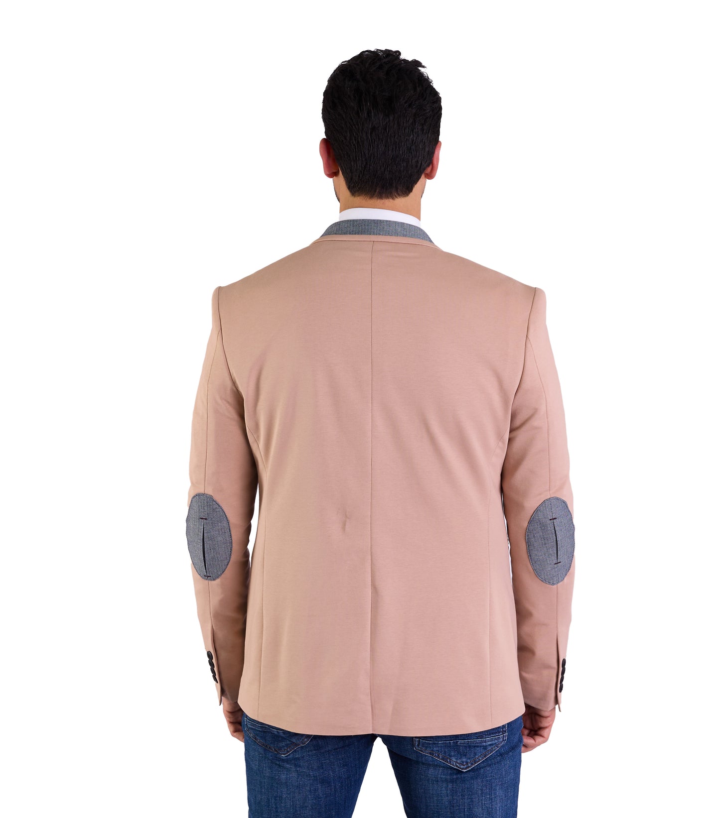 DENIM DISTRIQT Herren Sakko, Jersey Blazer, Slim Fit, Modell DQ1308, Dunkel Beige