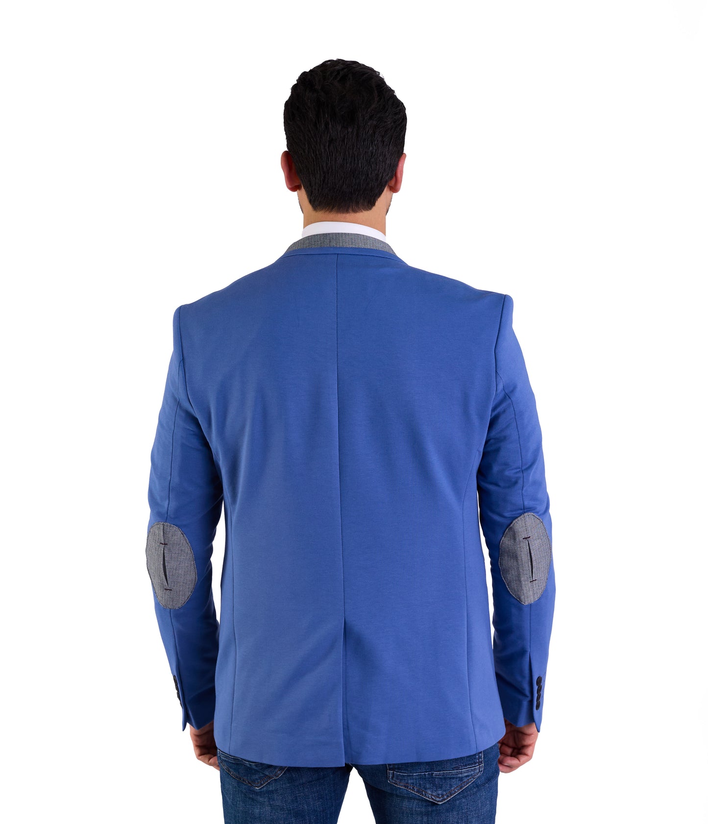 DENIM DISTRIQT Herren Sakko, Jersey Blazer, Slim Fit, Modell DQ1308, Azur Blau