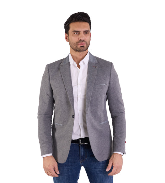 DENIM DISTRIQT Herren Sakko, Jersey Blazer, Slim Fit, Modell DQ1308, Anthrazit