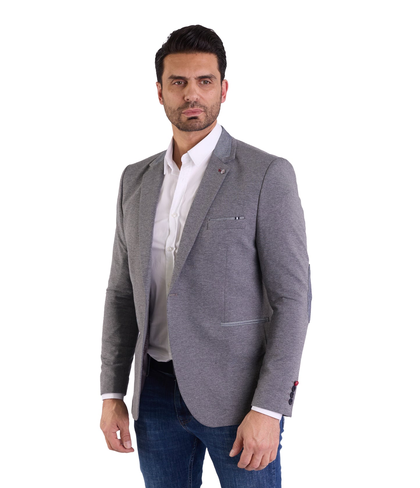 DENIM DISTRIQT Herren Sakko, Jersey Blazer, Slim Fit, Modell DQ1308, Anthrazit