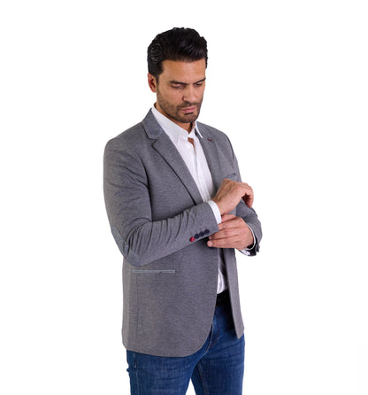 DENIM DISTRIQT Herren Sakko, Jersey Blazer, Slim Fit, Modell DQ1308, Anthrazit