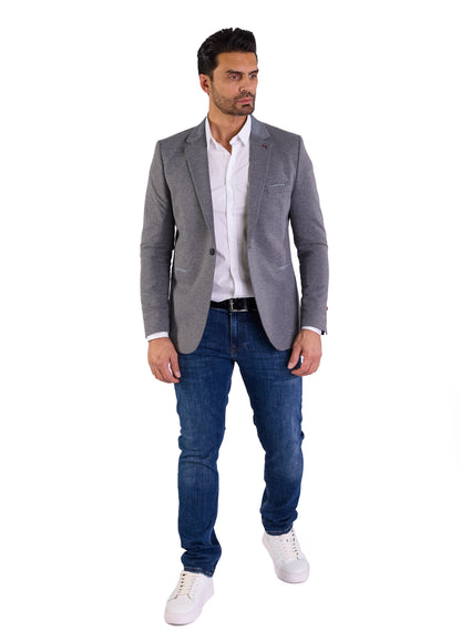 DENIM DISTRIQT Herren Sakko, Jersey Blazer, Slim Fit, Modell DQ1308, Anthrazit