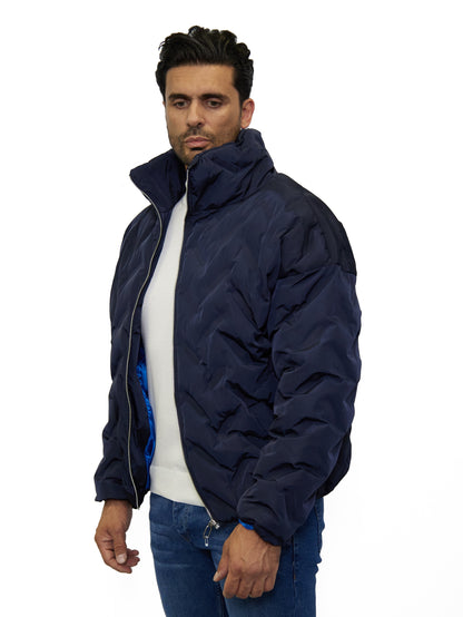 Men's bomber jacket, quilted winter jacket, oversized fit, model M1038, khaki or blue