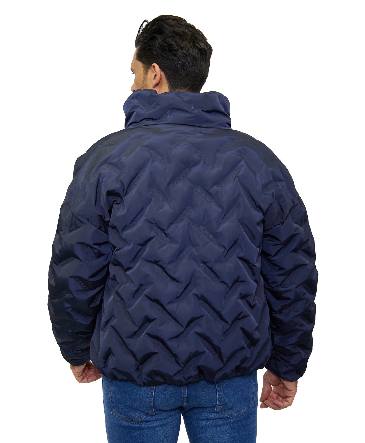 Men's bomber jacket, quilted winter jacket, oversized fit, model M1038, khaki or blue