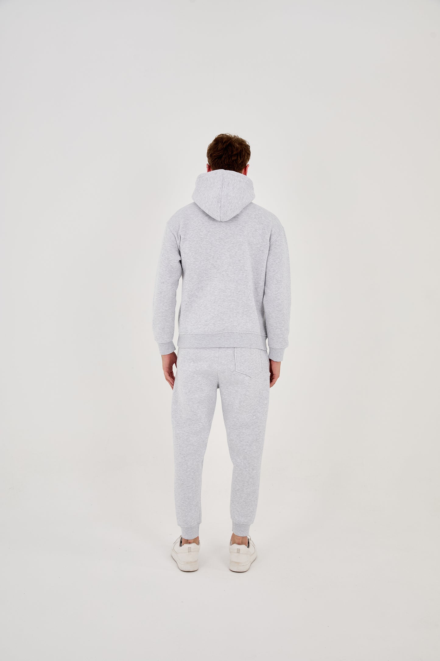 Herren Jogger Kombi Zweiteiler, Hoodie & Jogger Hose,  Relaxed Fit, Modell 2529, Hellgrau