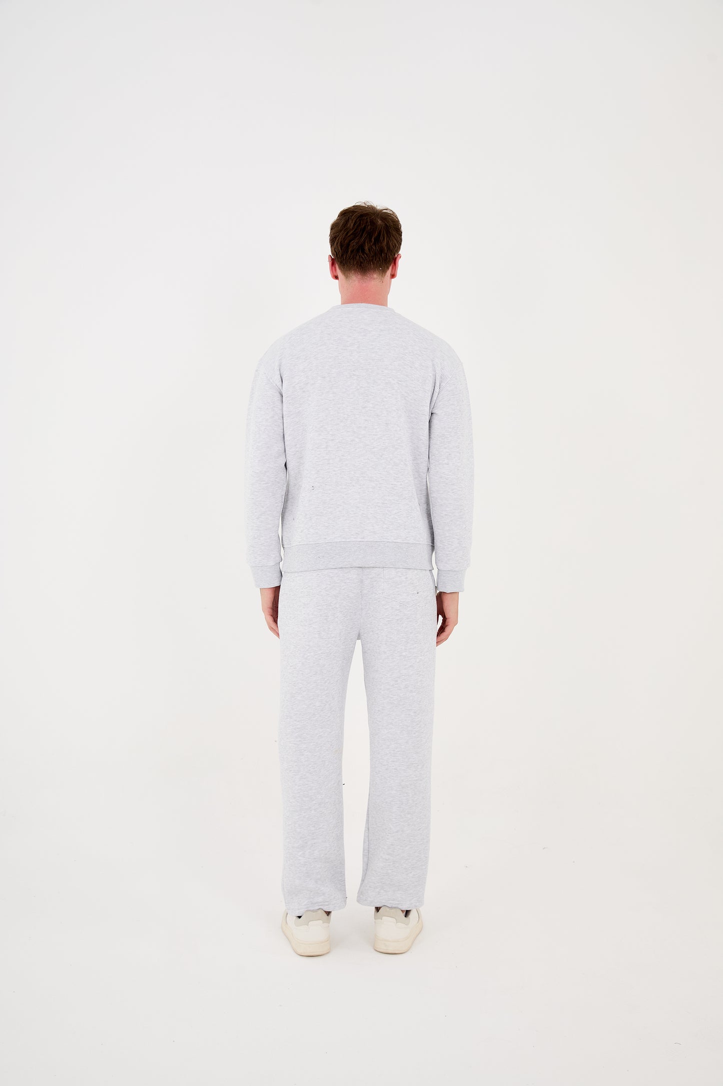 Men's jogger combo two-piece, sweatshirt &amp; jogger pants, relaxed fit, model 2524, light grey