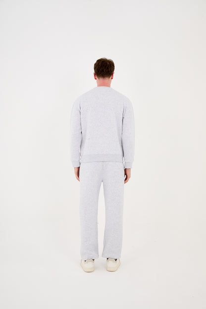 Herren Jogger Kombi Zweiteiler, Sweatshirt & Jogger Hose,  Relaxed Fit, Modell 2524, Hellgrau