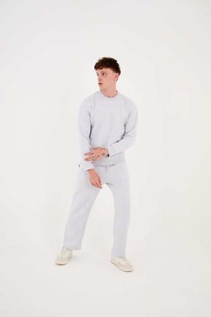 Men's jogger combo two-piece, sweatshirt &amp; jogger pants, relaxed fit, model 2524, light grey