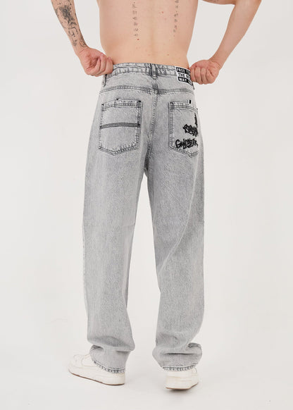 Men's Baggy Jeans, Baggy Fit, Model DH4352, Grey 