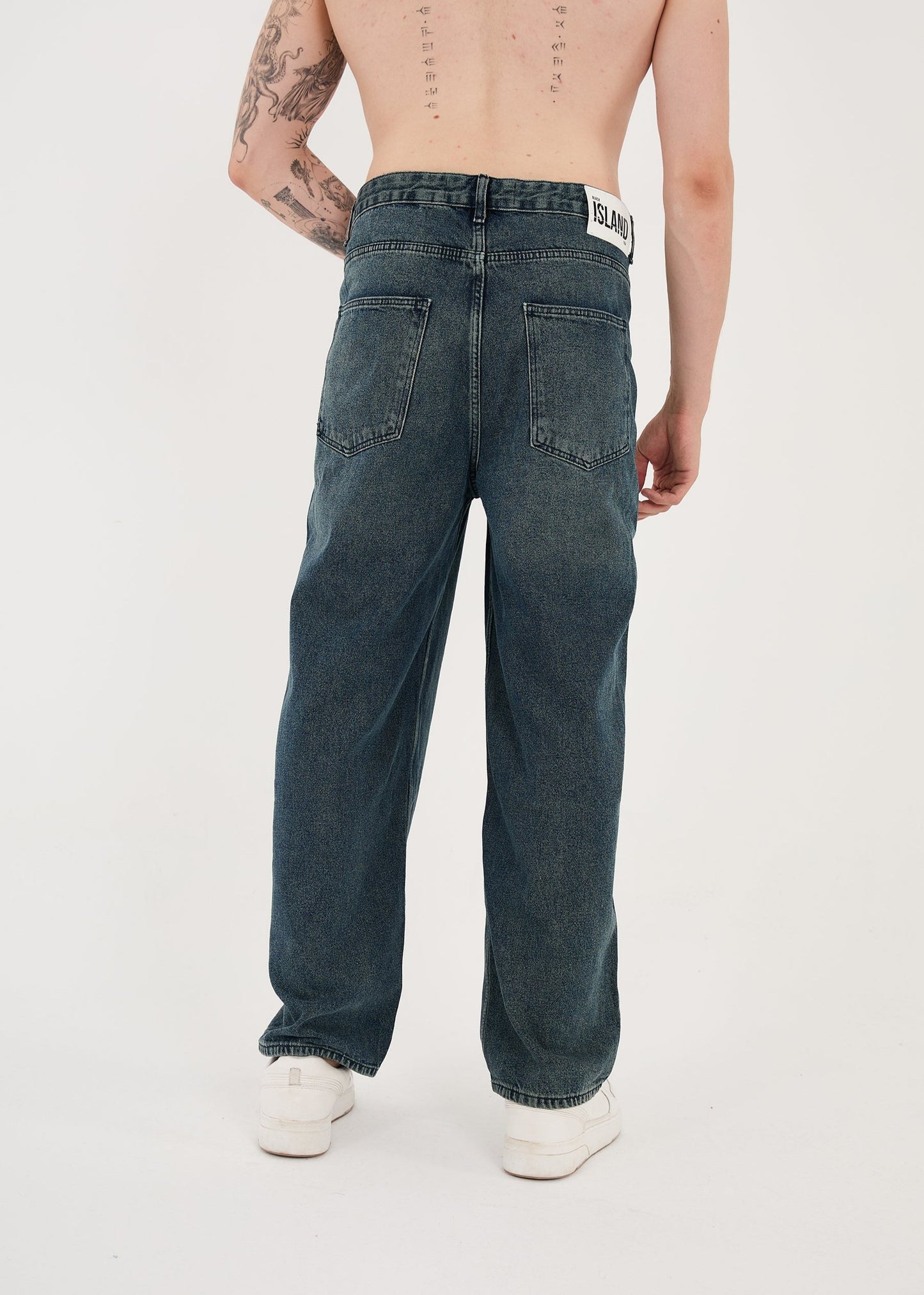 Men's Baggy Jeans, Loose Fit, Model 16895, Dark Blue 