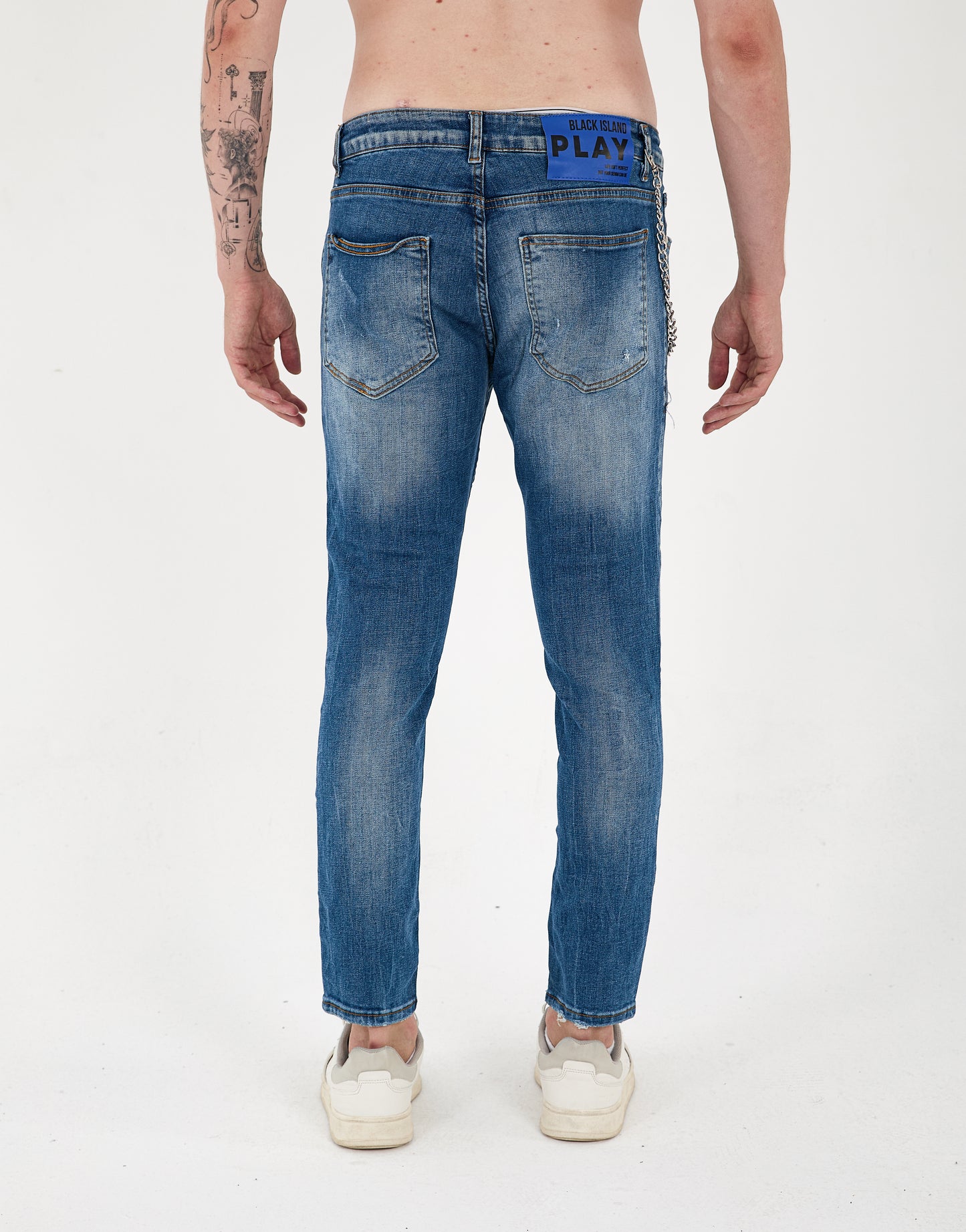 Herren Jeans, Skinny Fit, Destroyed Look, Modell 16140, Blau