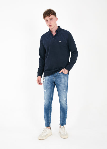 Herren Jeans, Skinny Fit, Destroyed Look, Modell 16140, Blau