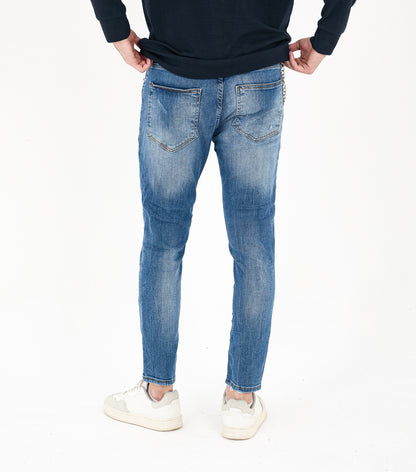 Herren Jeans, Skinny Fit, Destroyed Look, Modell 16140, Blau