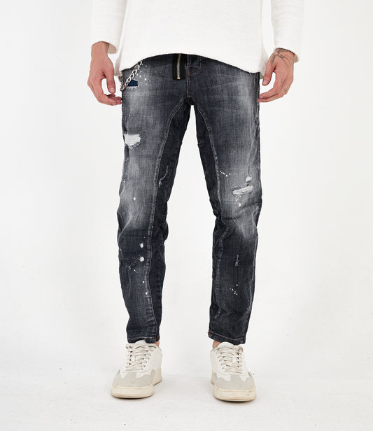 Herren Jeans, Skinny Fit, Destroyed Look, Modell 16403, Dunkelgrau