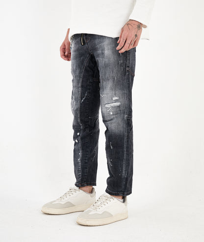 Herren Jeans, Skinny Fit, Destroyed Look, Modell 16403, Dunkelgrau