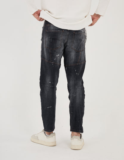 Herren Jeans, Skinny Fit, Destroyed Look, Modell 16403, Dunkelgrau