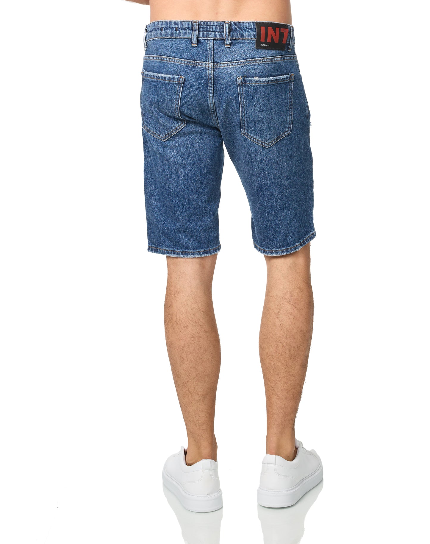 Herren Jeans Shorts, Used Destroyed Look, Slim Fit, Modell 1001, Blau