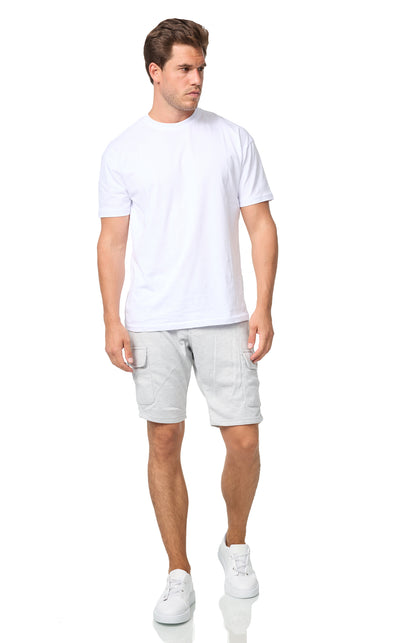 Men's shorts, cargo style, jogger fit, model 1035, light gray 