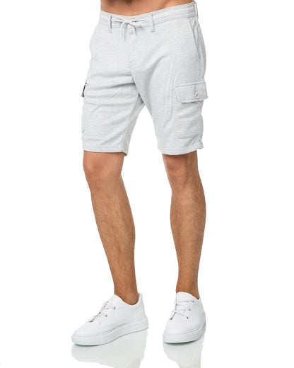 Men's shorts, cargo style, jogger fit, model 1035, light gray 