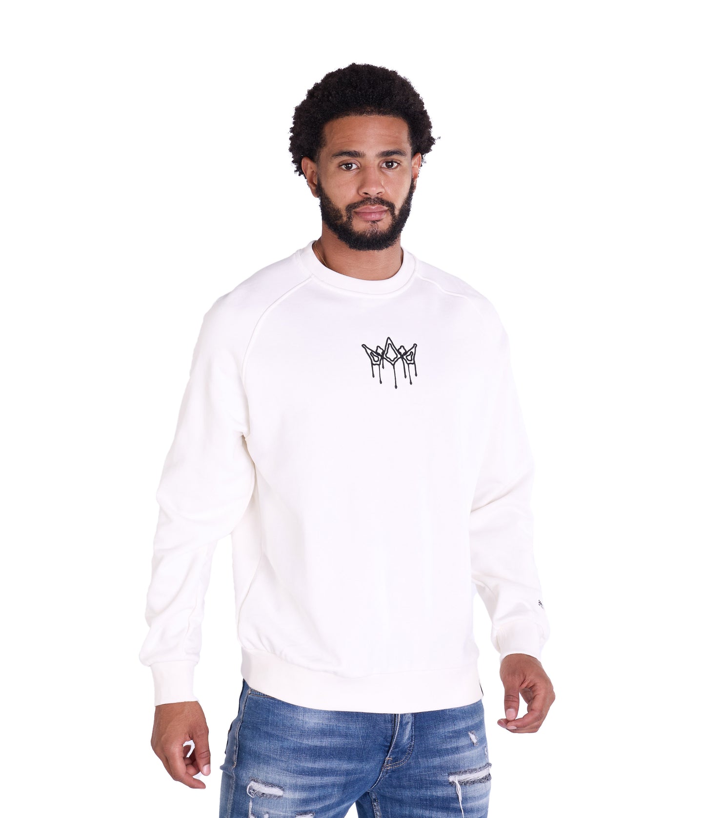 Herren Sweatshirt mit Bestickung Slim Fit, Modell DQ KB104, Beige, Grün, Braun und Schwarz