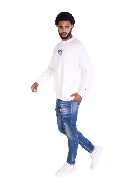 Herren Sweatshirt mit Bestickung Slim Fit, Modell DQ KB104, Beige, Grün, Braun und Schwarz