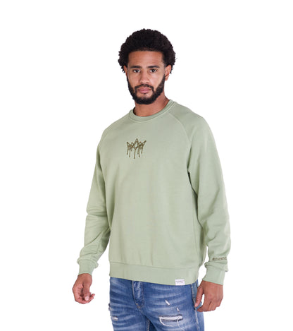 Herren Sweatshirt mit Bestickung Slim Fit, Modell DQ KB104, Beige, Grün, Braun und Schwarz