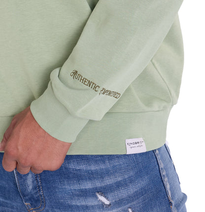 Herren Sweatshirt mit Bestickung Slim Fit, Modell DQ KB104, Beige, Grün, Braun und Schwarz