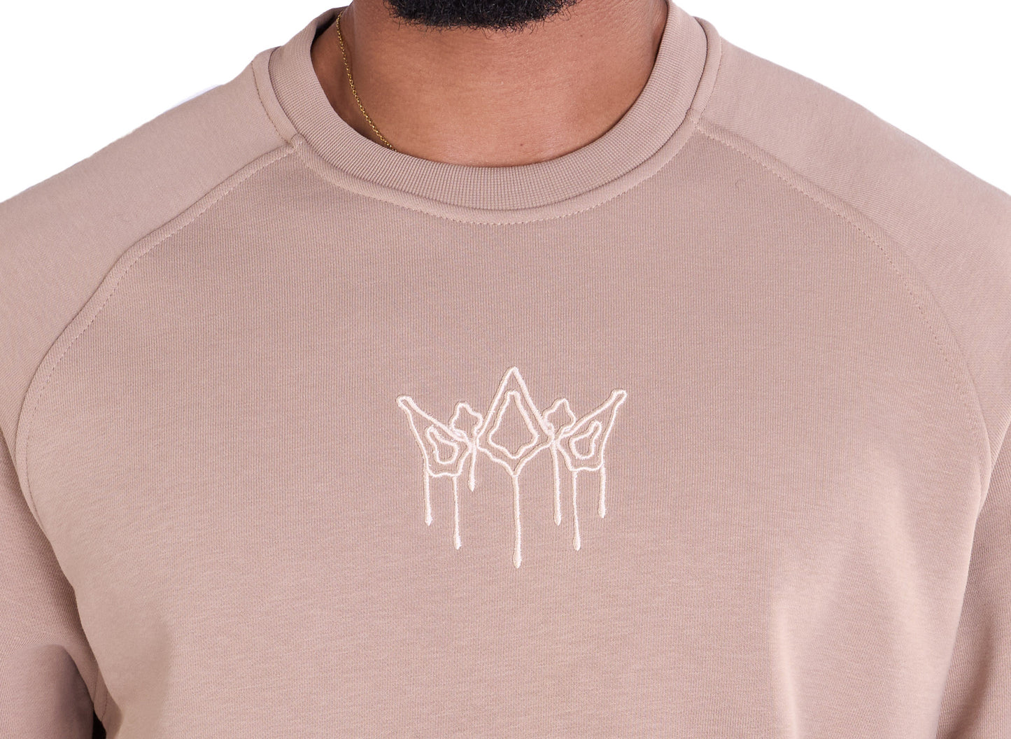 Herren Sweatshirt mit Bestickung Slim Fit, Modell DQ KB104, Beige, Grün, Braun und Schwarz