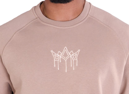 Herren Sweatshirt mit Bestickung Slim Fit, Modell DQ KB104, Beige, Grün, Braun und Schwarz