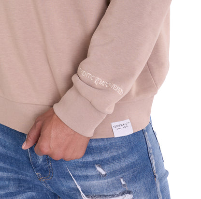 Herren Sweatshirt mit Bestickung Slim Fit, Modell DQ KB104, Beige, Grün, Braun und Schwarz