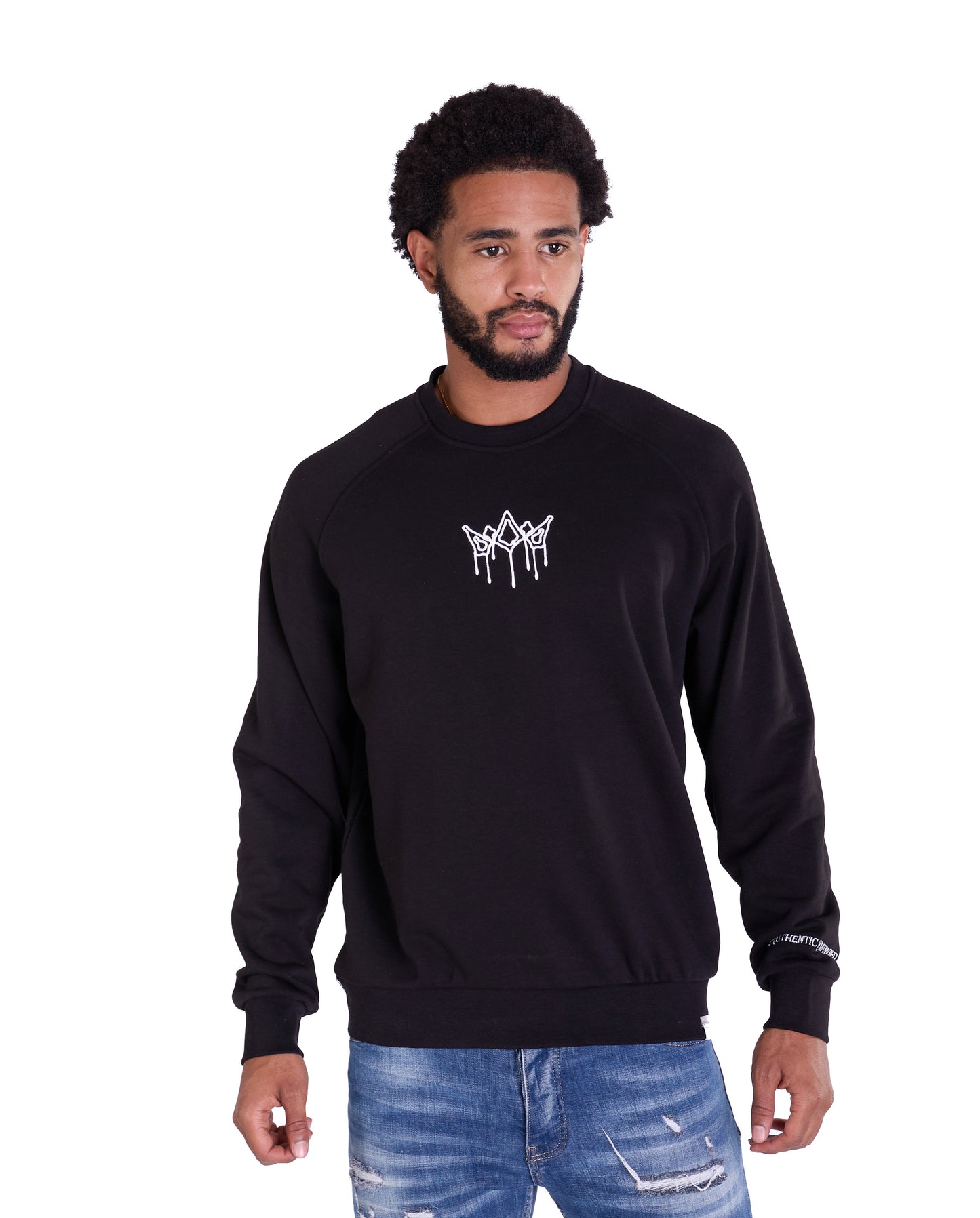 Herren Sweatshirt mit Bestickung Slim Fit, Modell DQ KB104, Beige, Grün, Braun und Schwarz