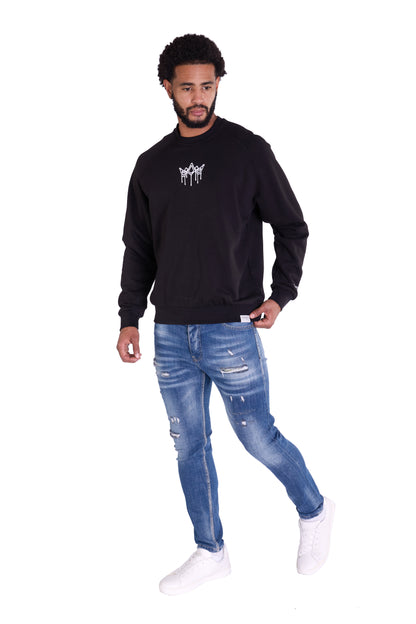 Herren Sweatshirt mit Bestickung Slim Fit, Modell DQ KB104, Beige, Grün, Braun und Schwarz