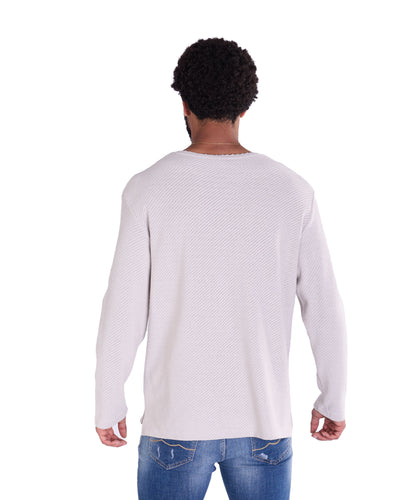 Feinstrick Longsleeve, Loose Fit mit ausgefranstem Kragen Modell DQ KB401, Blau, Braun, Grau oder Grün