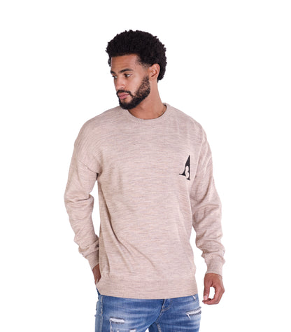 Feinstrick Pullover, Slim Fit mit Druck Modell DQ KB614, Beige und Schwarz