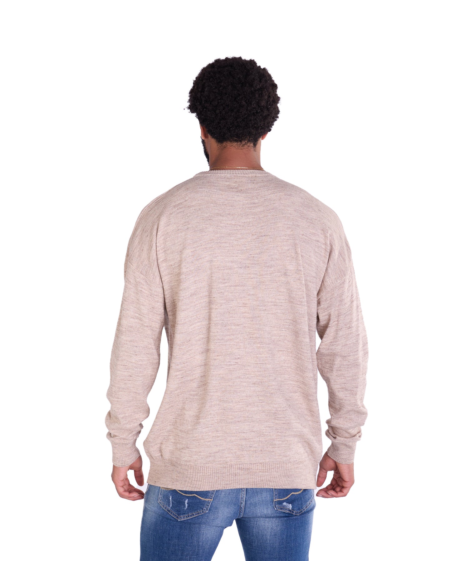 Feinstrick Pullover, Slim Fit mit Druck Modell DQ KB614, Beige und Schwarz