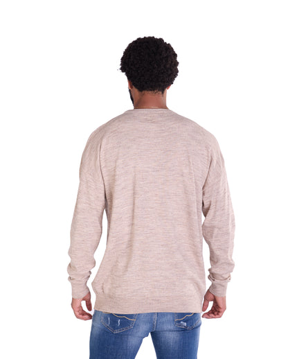 Feinstrick Pullover, Slim Fit mit Druck Modell DQ KB614, Beige und Schwarz
