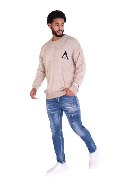 Feinstrick Pullover, Slim Fit mit Druck Modell DQ KB614, Beige und Schwarz