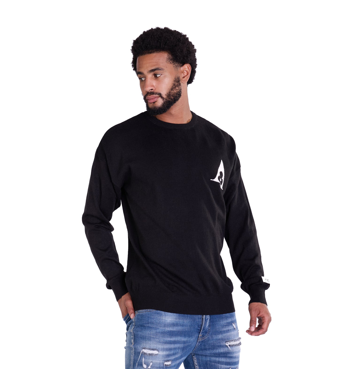 Feinstrick Pullover, Slim Fit mit Druck Modell DQ KB614, Beige und Schwarz