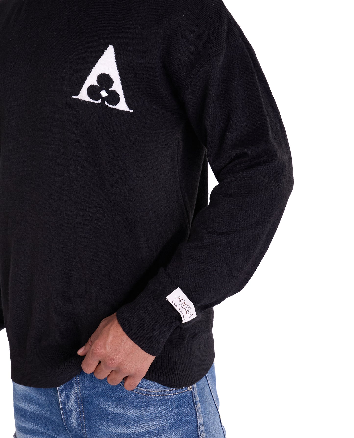 Feinstrick Pullover, Slim Fit mit Druck Modell DQ KB614, Beige und Schwarz