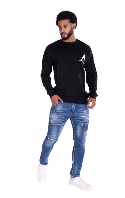 Feinstrick Pullover, Slim Fit mit Druck Modell DQ KB614, Beige und Schwarz