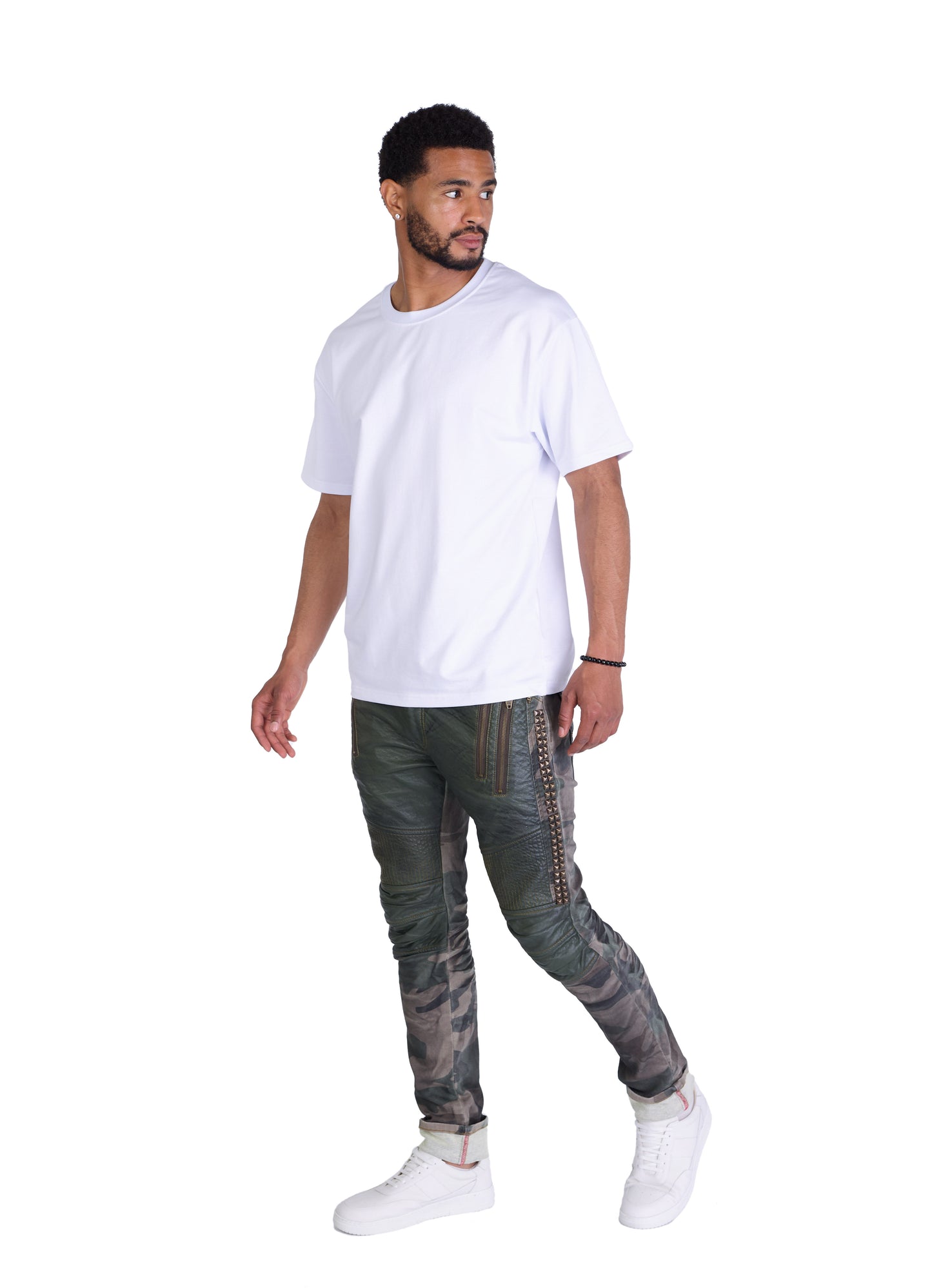 KINGZ Herren Designer Military Jeans, Slim Fit, Modell 1356 Army