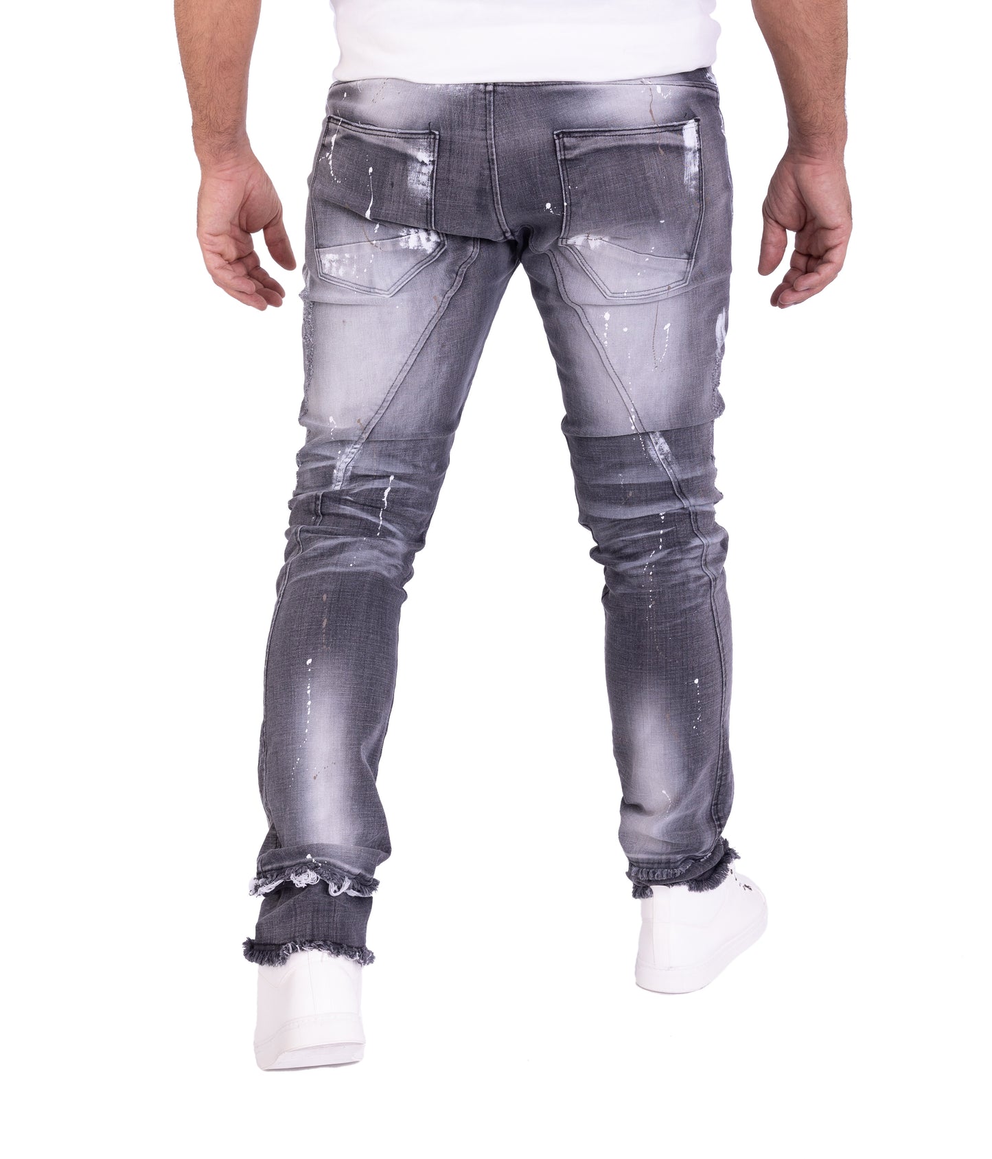 KINGZ Herren Designer Jeans, Slim Fit, Modell 1728 Grau