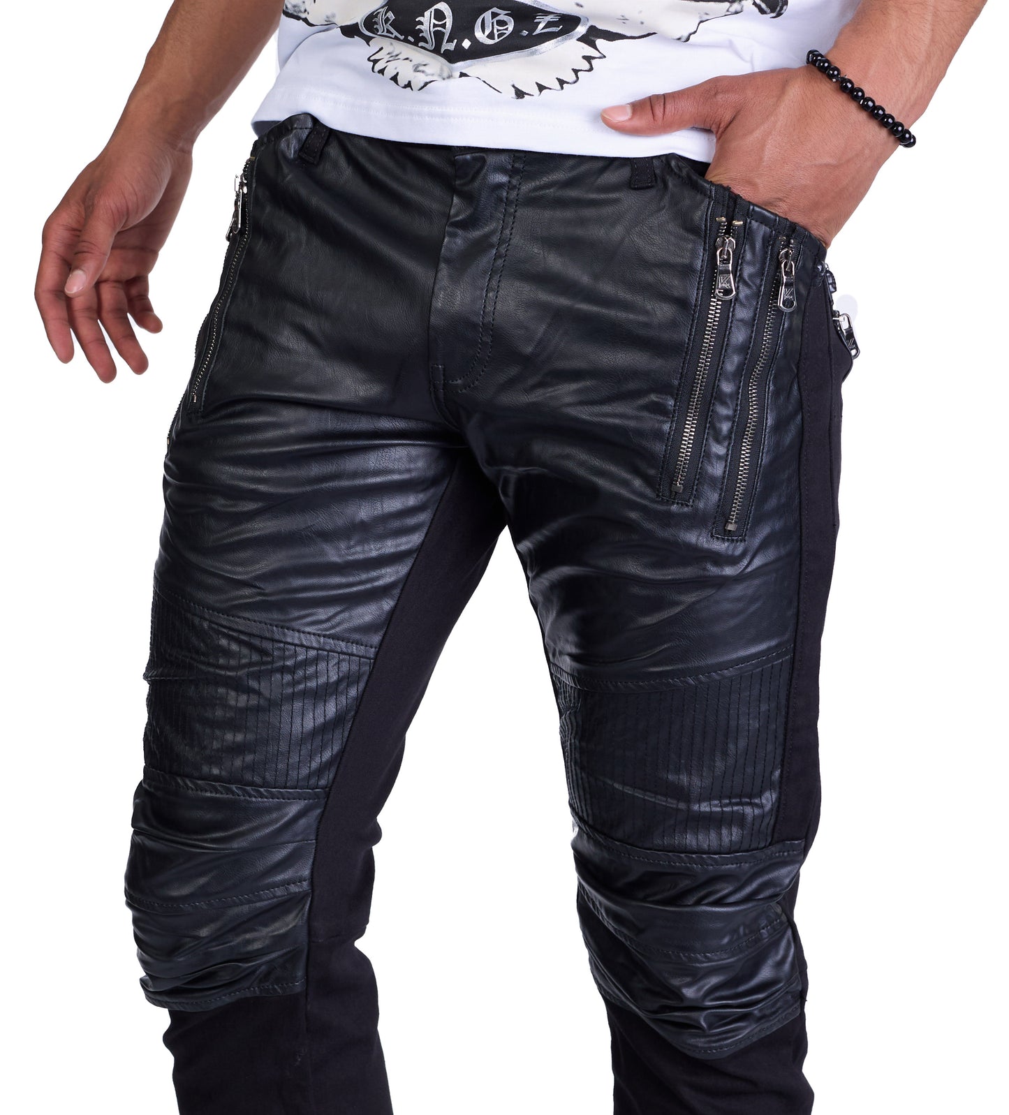KINGZ Men's Designer Jeans, Slim Fit, Model 1729, Blue 
