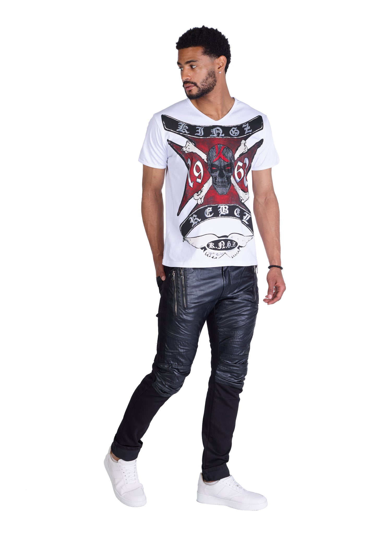 KINGZ Men's Designer Jeans, Slim Fit, Model 1729, Blue 