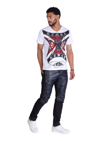 KINGZ Men's Designer Jeans, Slim Fit, Model 1729, Blue 