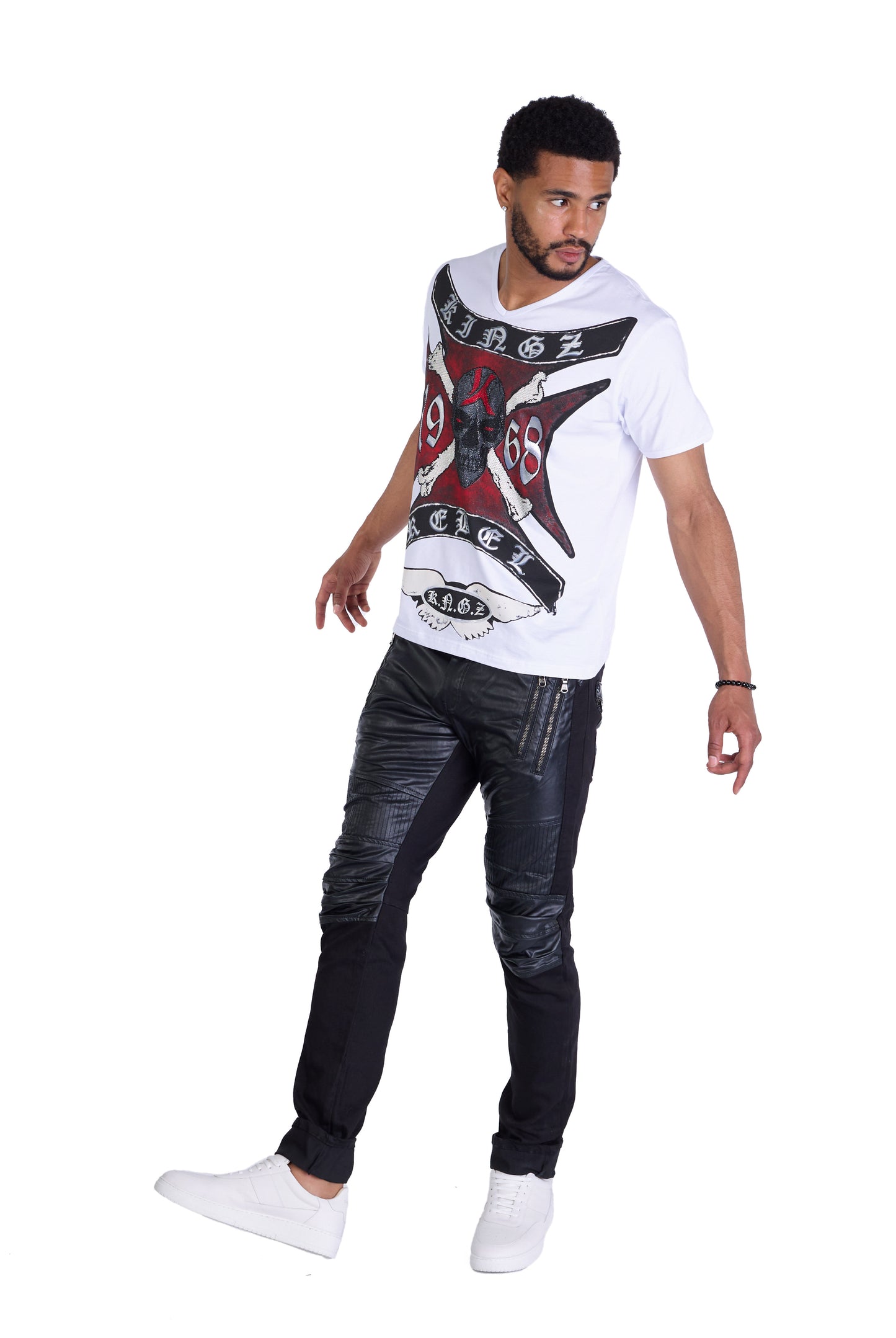 KINGZ Men's Designer Jeans, Slim Fit, Model 1729, Blue 