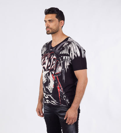 Herren T-Shirt KINGZ, Regular Fit,  Modell 24-05, Weiß oder Schwarz