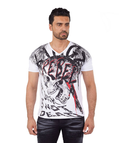 Herren T-Shirt KINGZ, Regular Fit,  Modell 24-05, Weiß oder Schwarz